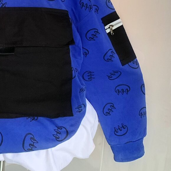 Fire Print Color Block Hoodie Streetwear Style 🔥 - Picture 5 of 5